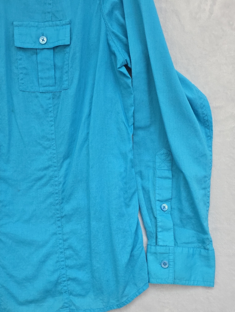 Tommy Bahama Turquoise Button-Up Shirt - Picture 3 of 9